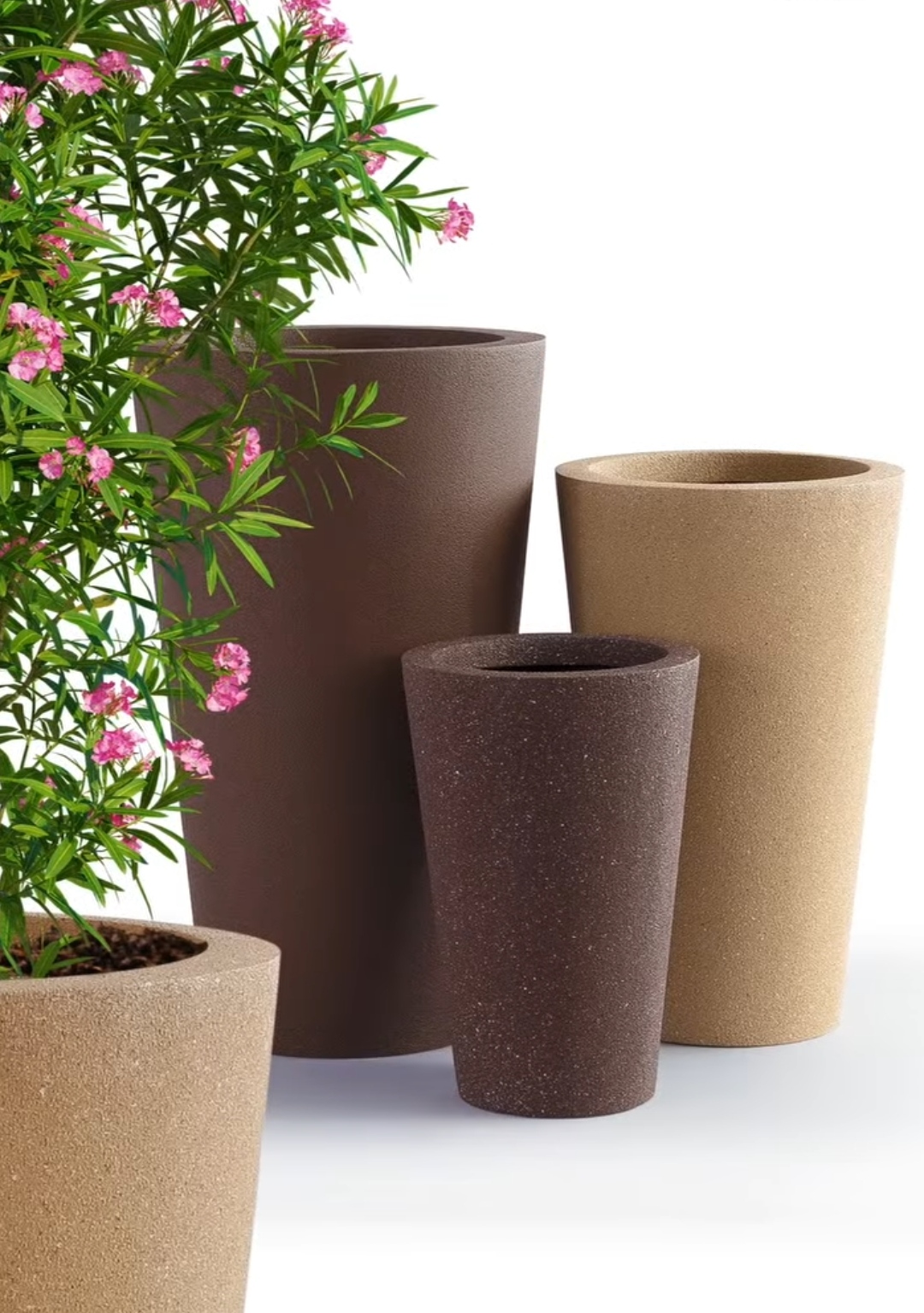 Sandstone Tapered Trio - Planters by Emerald Livings Studio