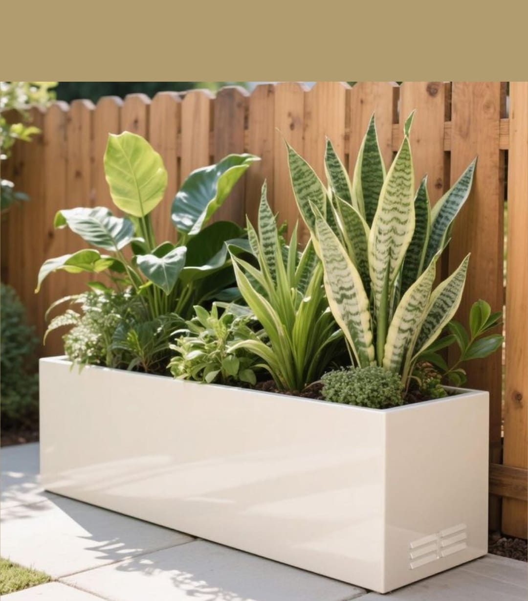 Ivory Trough Garden - Planters by Emerald Livings Studio
